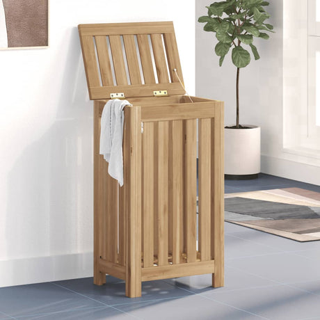 VIDAXL -Waschkorb 35x25x60 cm Solid Teak