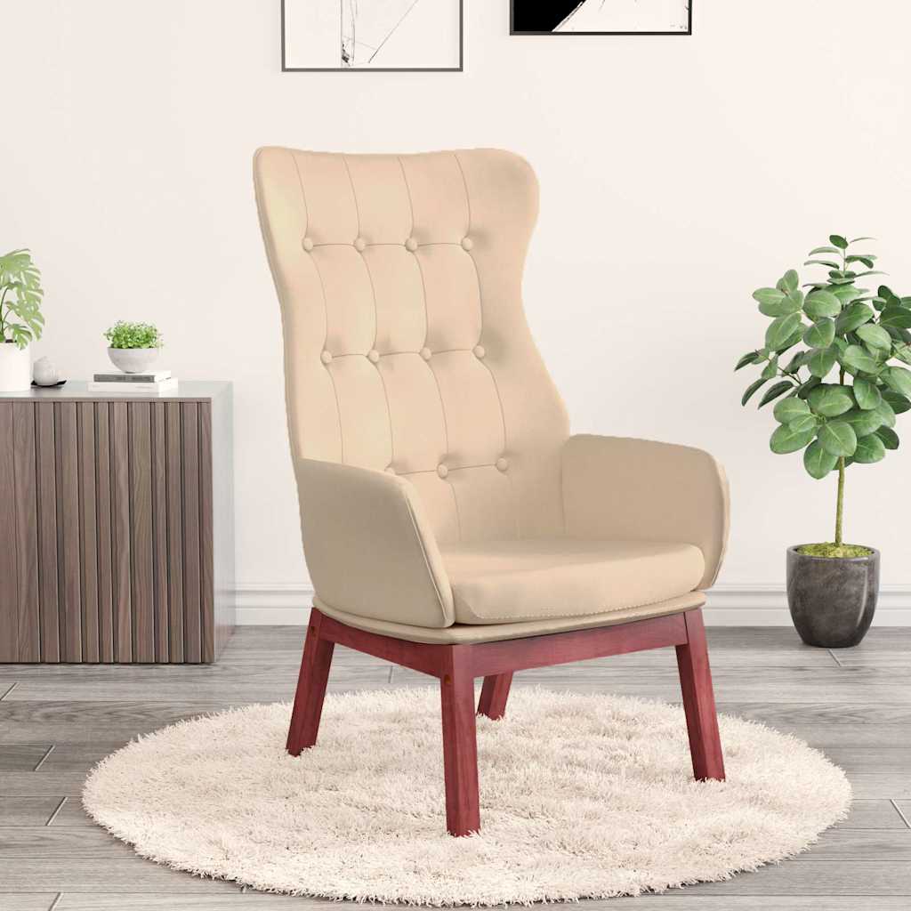 Vidaxl relaxstoel stof crèmekleurig