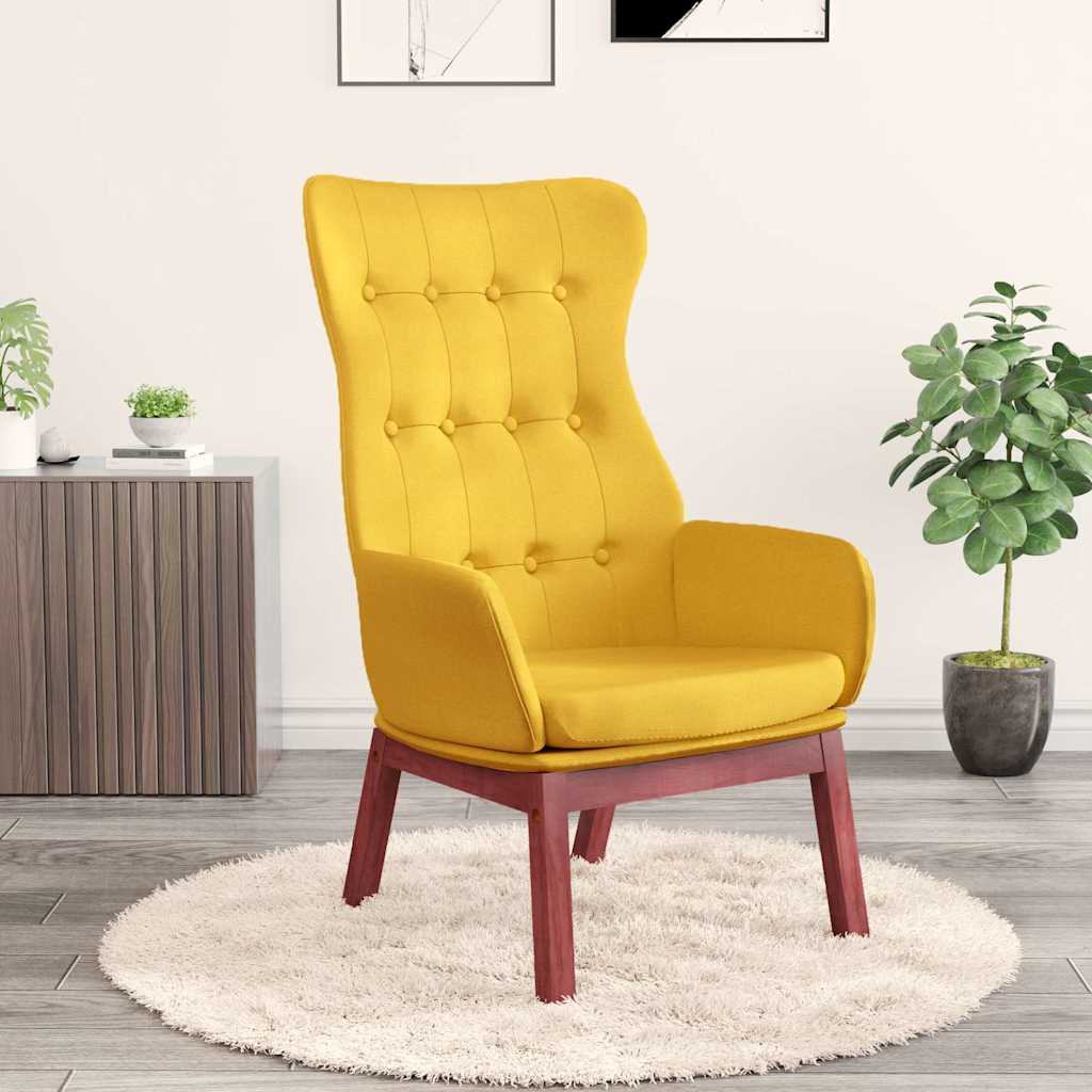 Vidaxl relaxstoel stof mosterdgeel