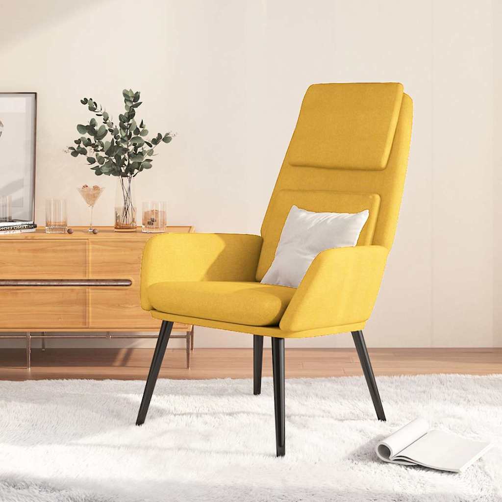 Vidaxl relaxstoel stof mosterdgeel