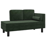 Vidaxl chaise longue met kussens en bolster fluweel donkergroen