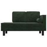 Vidaxl chaise longue met kussens en bolster fluweel donkergroen
