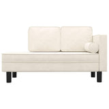 Vidaxl chaise longue met kussens en bolster fluweel crèmekleurig