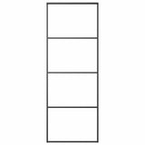 VIDAXL -Schiebetür 76x205 cm mattes ESG -Glas und Aluminiumschwarz