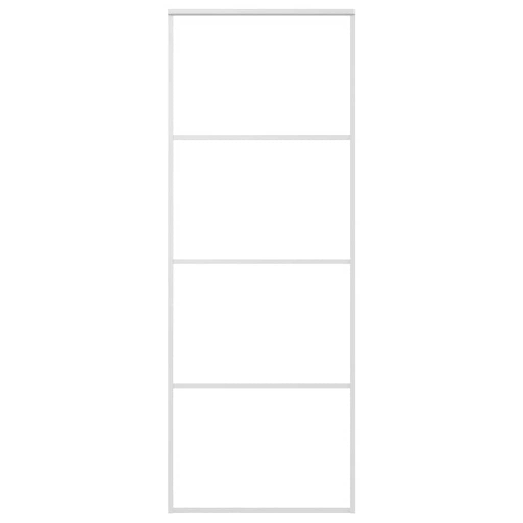 Vidaxx Schiebetür 76x205 cm ESG-Glas und Aluminium weiß
