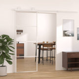 Vidaxx Schiebetür 76x205 cm ESG-Glas und Aluminium weiß