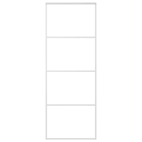 Vidaxl Schiebetür 76x205 cm mattes ESG -Glas und Aluminium weiß