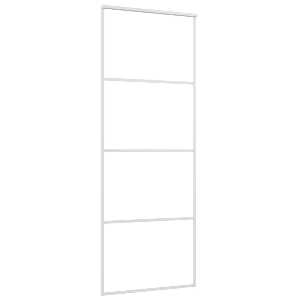 Puerta corredera de Vidaxl 76x205 cm de vidrio ESG mate y aluminio blanco