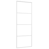 Puerta corredera de Vidaxl 76x205 cm de vidrio ESG mate y aluminio blanco