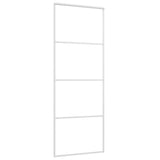 Vidaxl Schiebetür 76x205 cm mattes ESG -Glas und Aluminium weiß