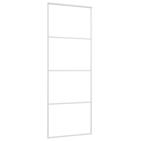Vidaxl Schiebetür 76x205 cm mattes ESG -Glas und Aluminium weiß
