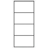 Vidaxl Schiebetür 90x205 cm mattes ESG -Glas und Aluminiumschwarz