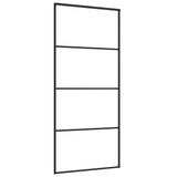 Vidaxl Schiebetür 90x205 cm mattes ESG -Glas und Aluminiumschwarz