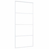Vidaxl Schiebetür 90x205 cm ESG -Glas und Aluminium weiß