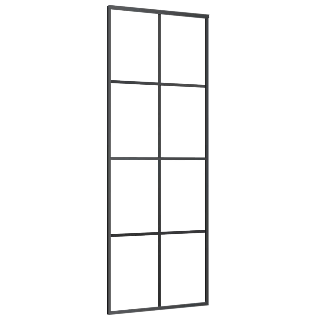 Vidaxl schuifdeur 76x205 cm esg-glas en aluminium zwart