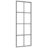 Vidaxl skydedør 76x205 cm ESG glas og aluminium sort