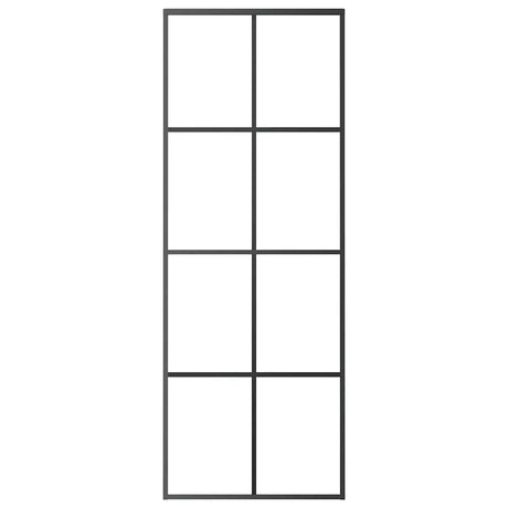 Vidaxl Schiebetür 76x205 cm ESG -Glas und Aluminiumschwarz