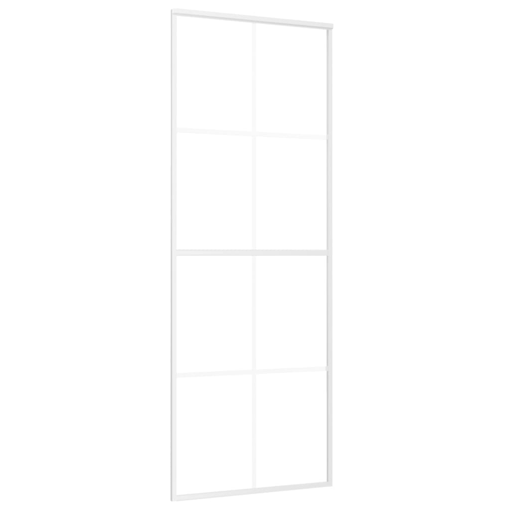 Puerta corredera de Vidaxl 76x205 cm de vidrio ESG y aluminio blanco