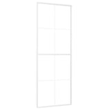 Vidaxl Schiebetür 76x205 cm ESG -Glas und Aluminium weiß