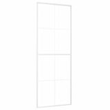 Vidaxl Schiebetür 76x205 cm ESG -Glas und Aluminium weiß