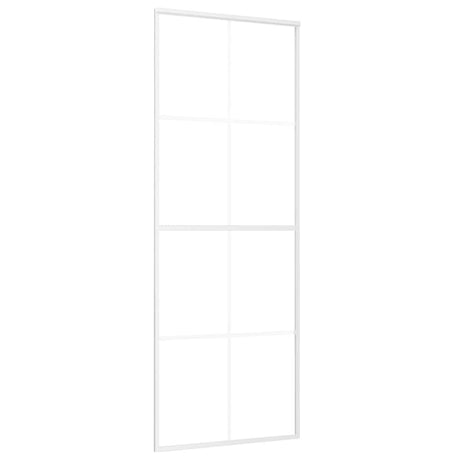 Vidaxl Schiebetür 76x205 cm mattes ESG -Glas und Aluminium weiß