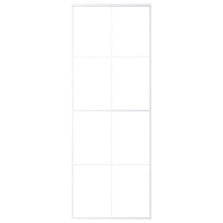 Vidaxl Schiebetür 76x205 cm mattes ESG -Glas und Aluminium weiß