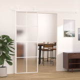 Vidaxl Sliding Porte 76x205 cm Verre ESG mate et aluminium blanc