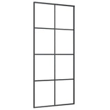 Puerta corredera Vidaxl 90x205 cm de vidrio ESG y negro de aluminio