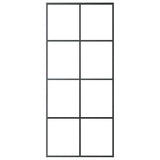 Vidaxl Schiebetür 90x205 cm ESG -Glas und Aluminiumschwarz