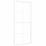 Vidaxl Schiebetür 90x205 cm ESG -Glas und Aluminium weiß