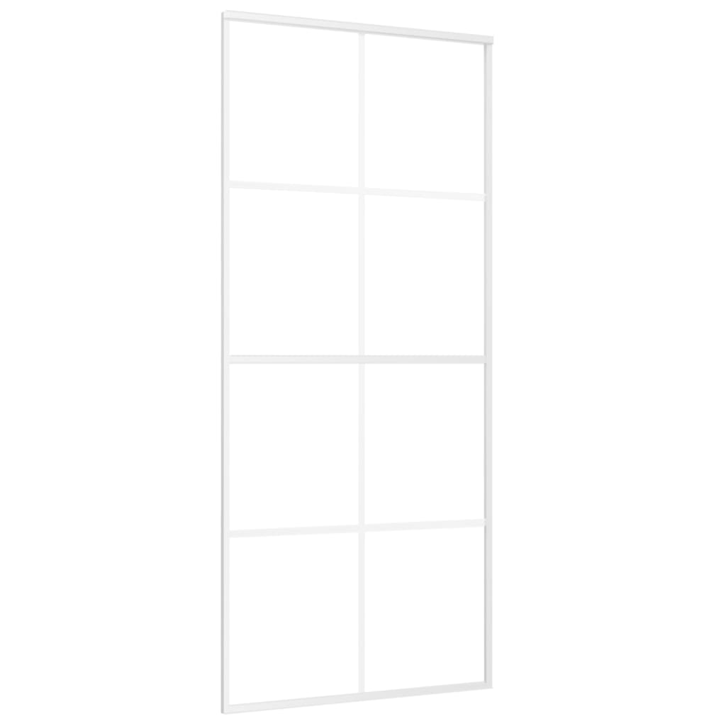 Puerta corredera de Vidaxl 90x205 cm de vidrio ESG mate y aluminio blanco