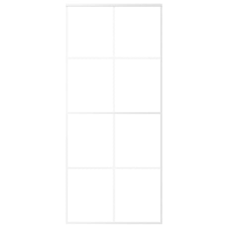 Vidaxl Schiebetür 90x205 cm mattes ESG -Glas und Aluminium weiß