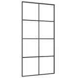 Puerta corredera de Vidaxl 102.5x205 cm de vidrio ESG mate y negro de aluminio