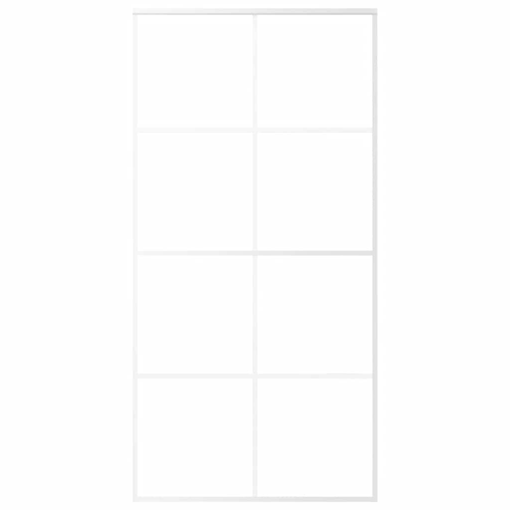 VIDAXL -Schiebetür 102,5 x 205 cm ESG -Glas und Aluminium weiß