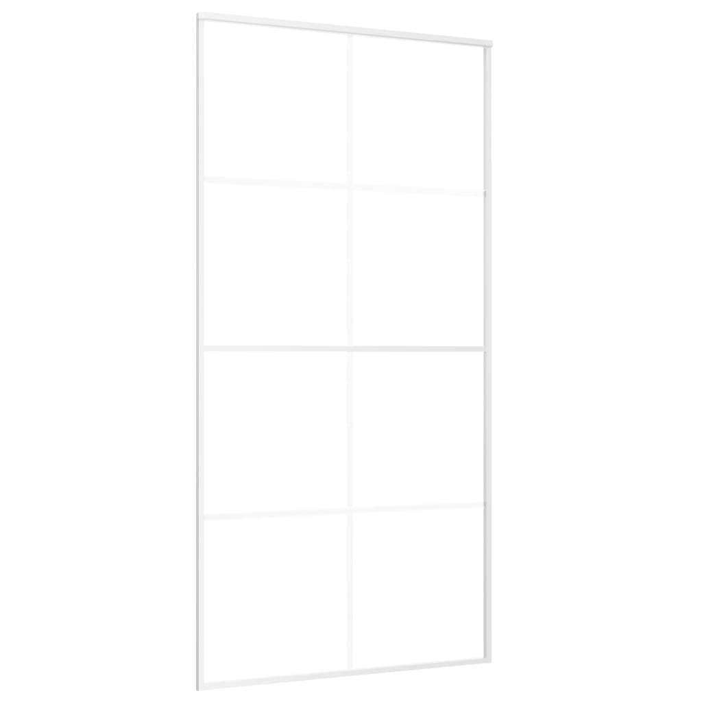 Vidaxl Porte coulissante 102.5x205 cm Verre ESG mate et aluminium blanc