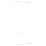 Puerta corredera de Vidaxl 102.5x205 cm de vidrio ESG mate y aluminio blanco