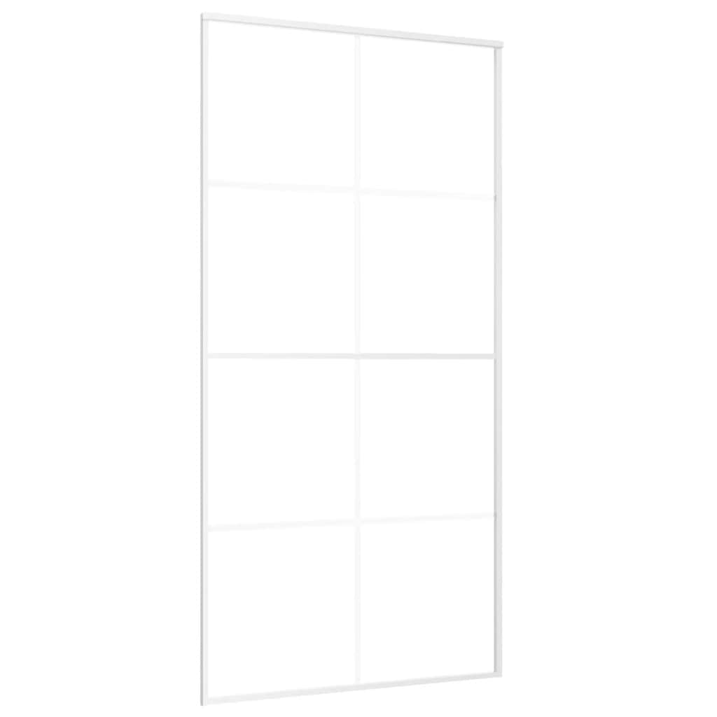 VIDAXL -Schiebetür 102,5 x 205 cm mattes ESG -Glas und Aluminium weiß