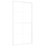 VIDAXL -Schiebetür 102,5 x 205 cm mattes ESG -Glas und Aluminium weiß
