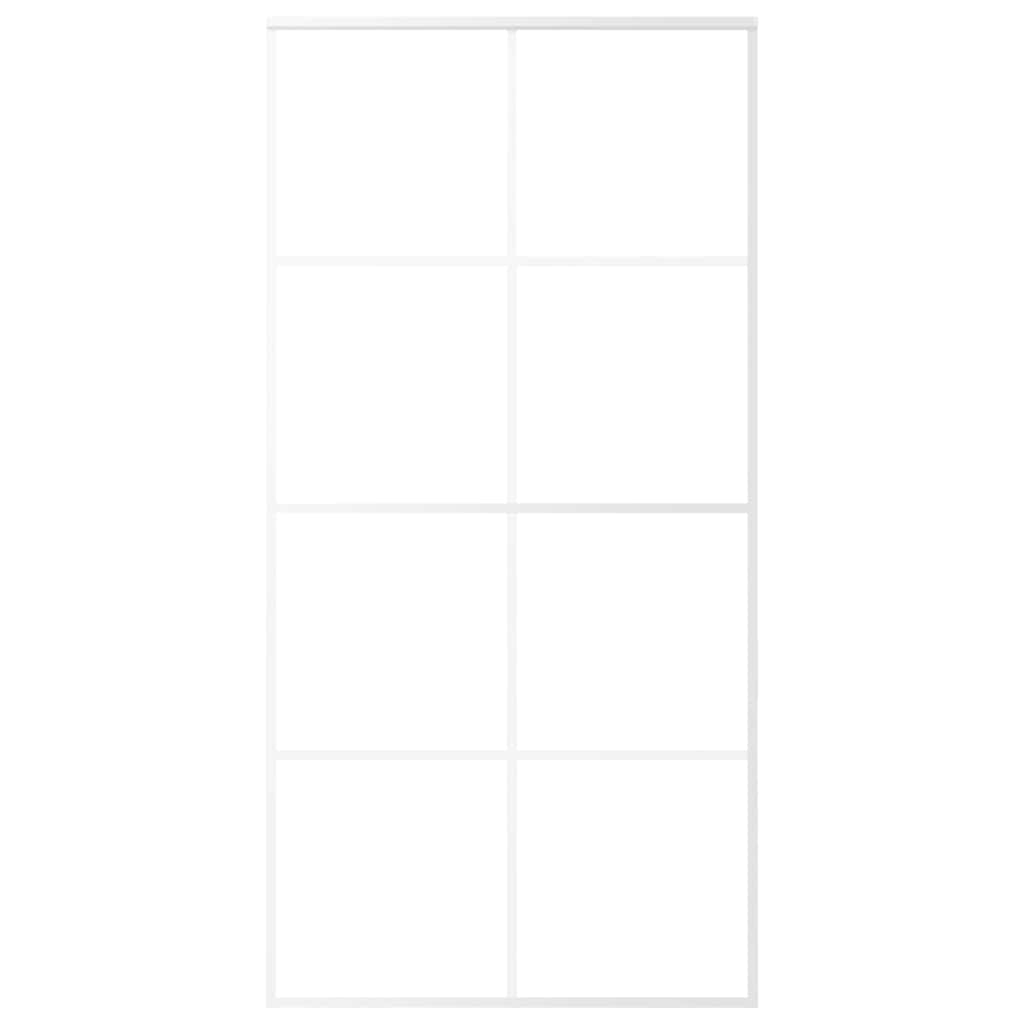 VIDAXL -Schiebetür 102,5 x 205 cm mattes ESG -Glas und Aluminium weiß