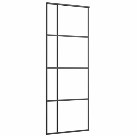 Vidaxl Schiebetür 76x205 cm ESG -Glas und Aluminiumschwarz