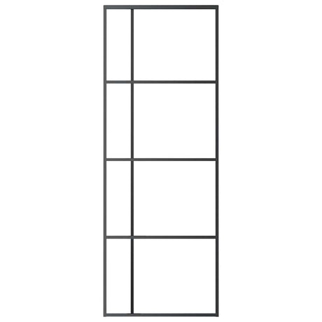 Vidaxl Schiebetür 76x205 cm ESG -Glas und Aluminiumschwarz