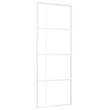 Vidaxl Schiebetür 76x205 cm ESG -Glas und Aluminium weiß