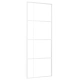 Puerta corredera de Vidaxl 76x205 cm de vidrio ESG mate y aluminio blanco