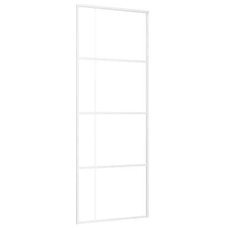 Vidaxl Schiebetür 76x205 cm mattes ESG -Glas und Aluminium weiß