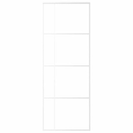 Vidaxl Schiebetür 76x205 cm mattes ESG -Glas und Aluminium weiß