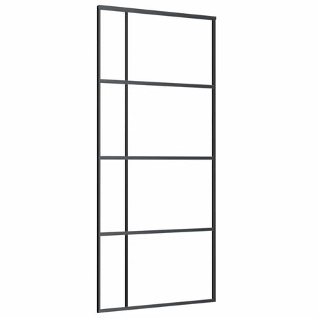 Vidaxl Schiebetür 90x205 cm ESG -Glas und Aluminiumschwarz