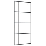 VidaXL sliding door 90x205 cm ESG glass and aluminum black