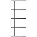 Vidaxl Schiebetür 90x205 cm ESG -Glas und Aluminiumschwarz