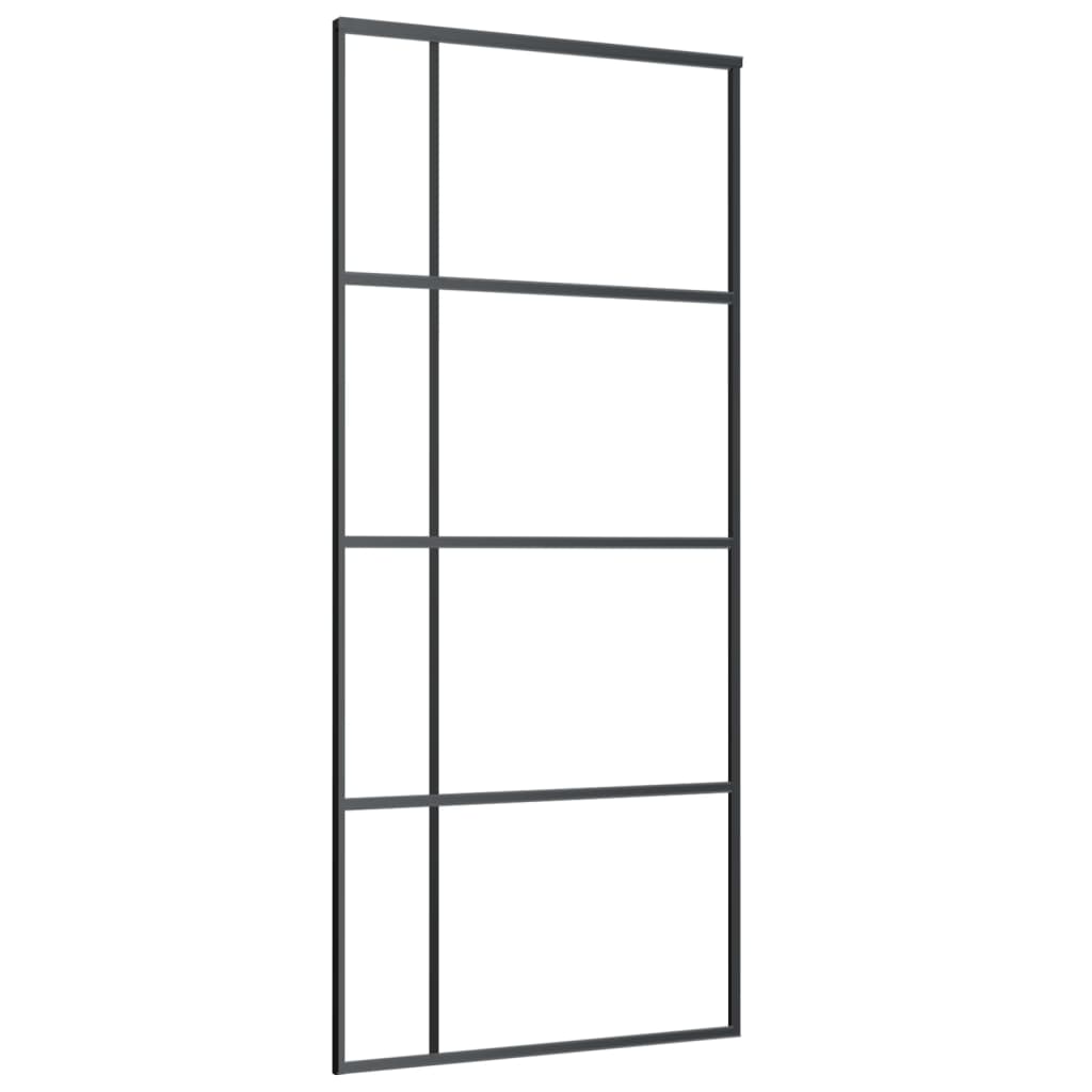 Vidaxl sliding door 90x205 cm matte ESG glass and aluminum black