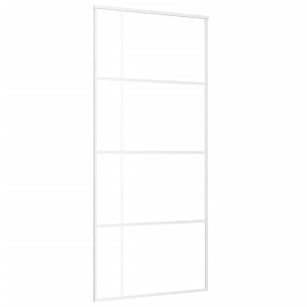 Vidaxl schuifdeur 90x205 cm mat esg-glas en aluminium wit